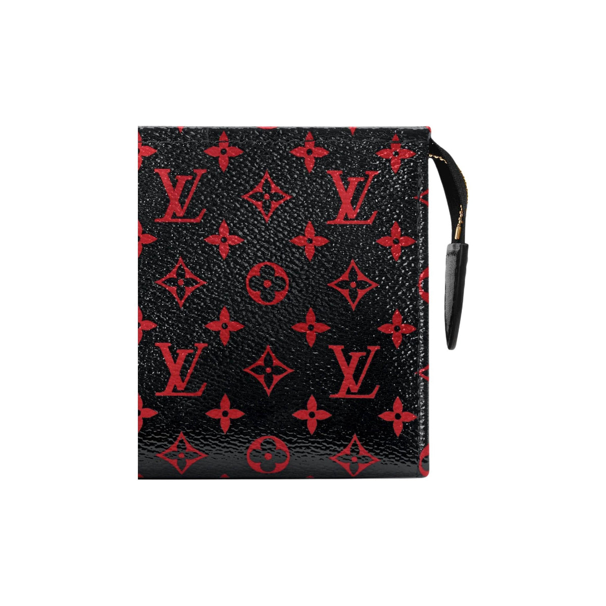 LOUIS VUITTON Poche Toilette Small Unisex Black and Red Monogram Infrarouge Coated Canvas Toiletry Bag M29704