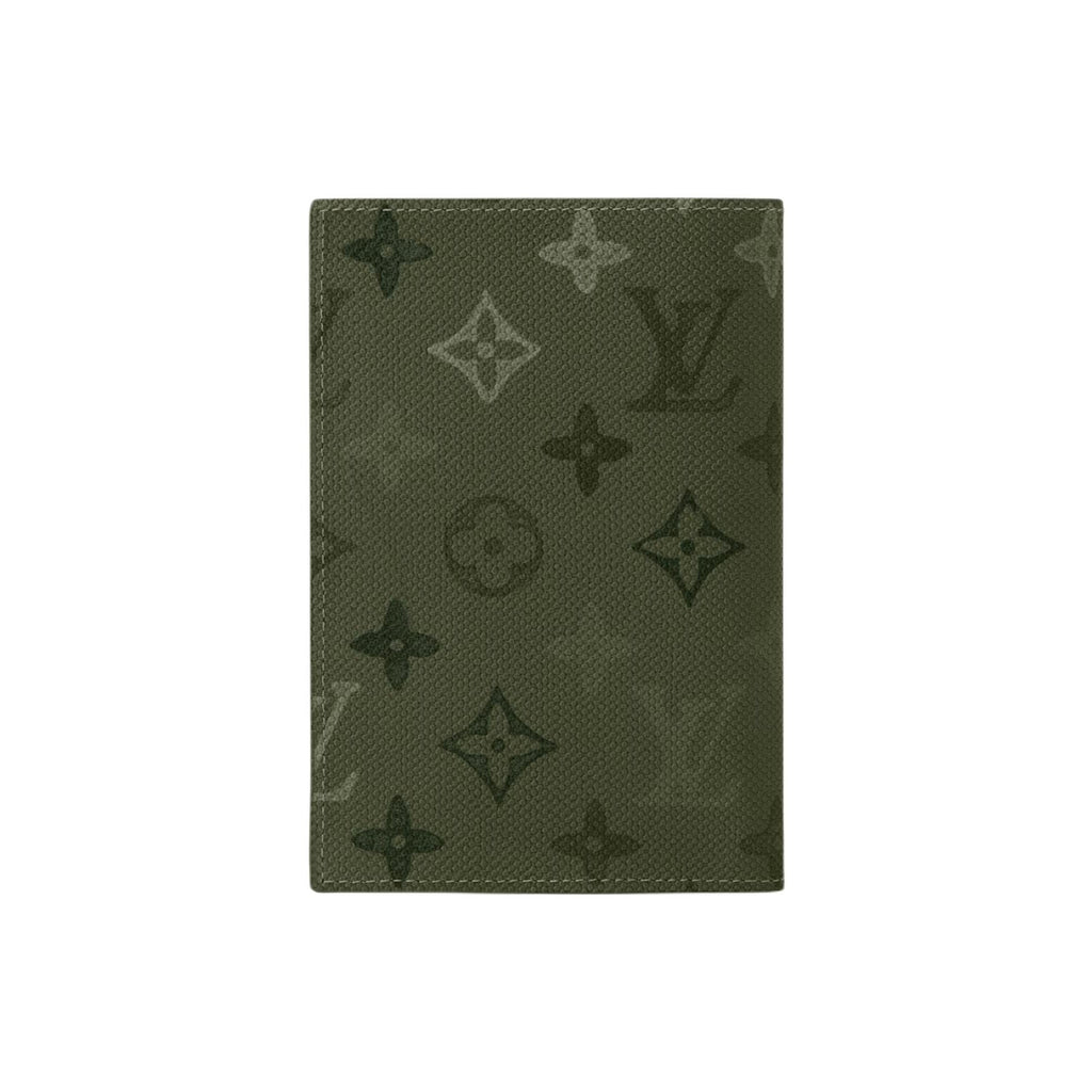 LOUIS VUITTON Men's Khaki Monogram Surplus Coated Canvas and Faux Leather Passport Holder M2A663
