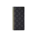 LOUIS VUITTON Brazza Men's Black and Green Monogram Eclipse Coated Canvas Wallet M28815
