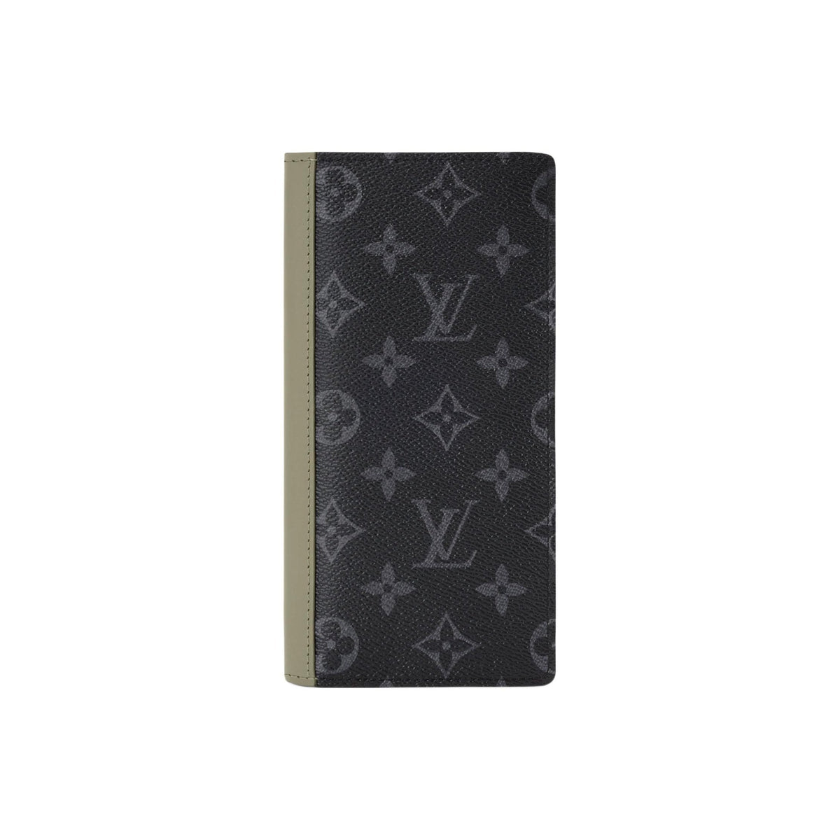 LOUIS VUITTON Brazza Men's Black and Green Monogram Eclipse Coated Canvas Wallet M28815