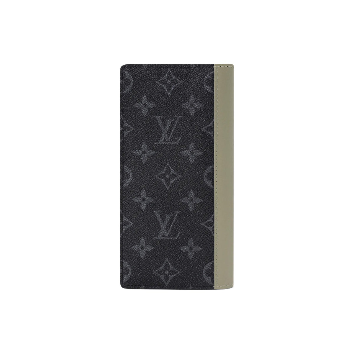 LOUIS VUITTON Brazza Men's Black and Green Monogram Eclipse Coated Canvas Wallet M28815