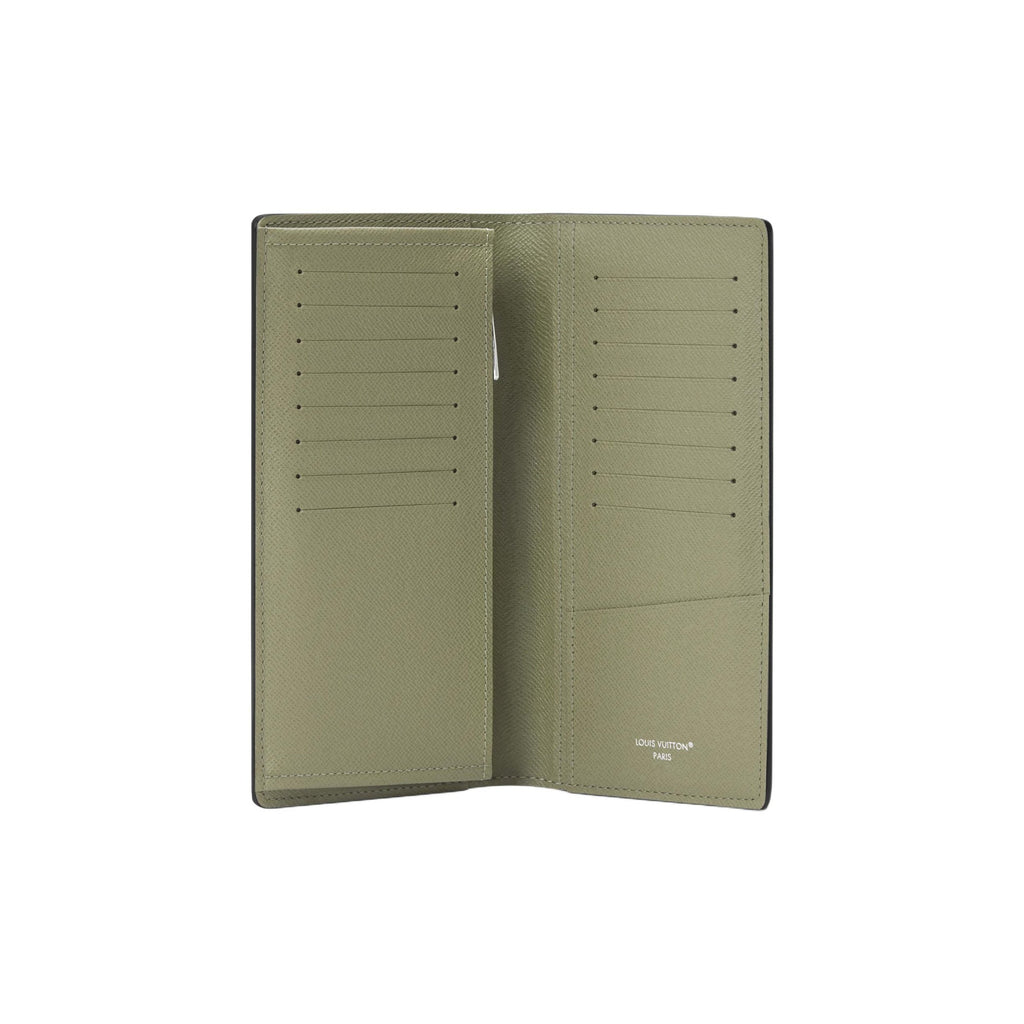 LOUIS VUITTON Brazza Men's Black and Green Monogram Eclipse Coated Canvas Wallet M28815