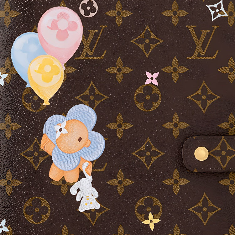 LOUIS VUITTON TRIPLETS Logo Print Notebook Cover - Medium Brown - GI1375