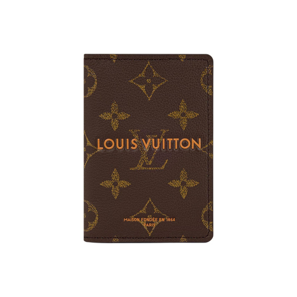 LOUIS VUITTON Pocket Organizer Calfskin Card Holder - Brown and Ochre Yellow - M2A495