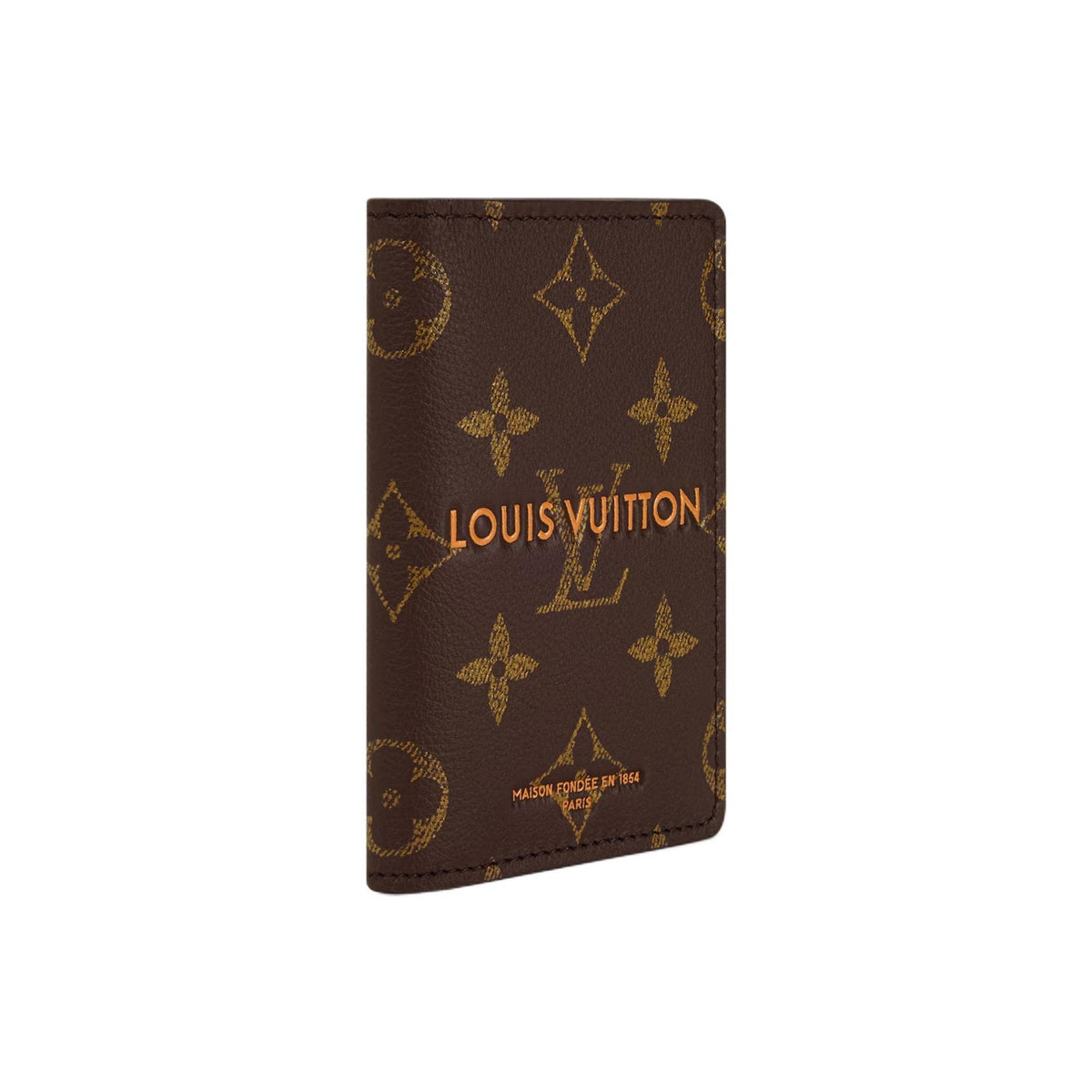 LOUIS VUITTON Pocket Organizer Calfskin Card Holder - Brown and Ochre Yellow - M2A495