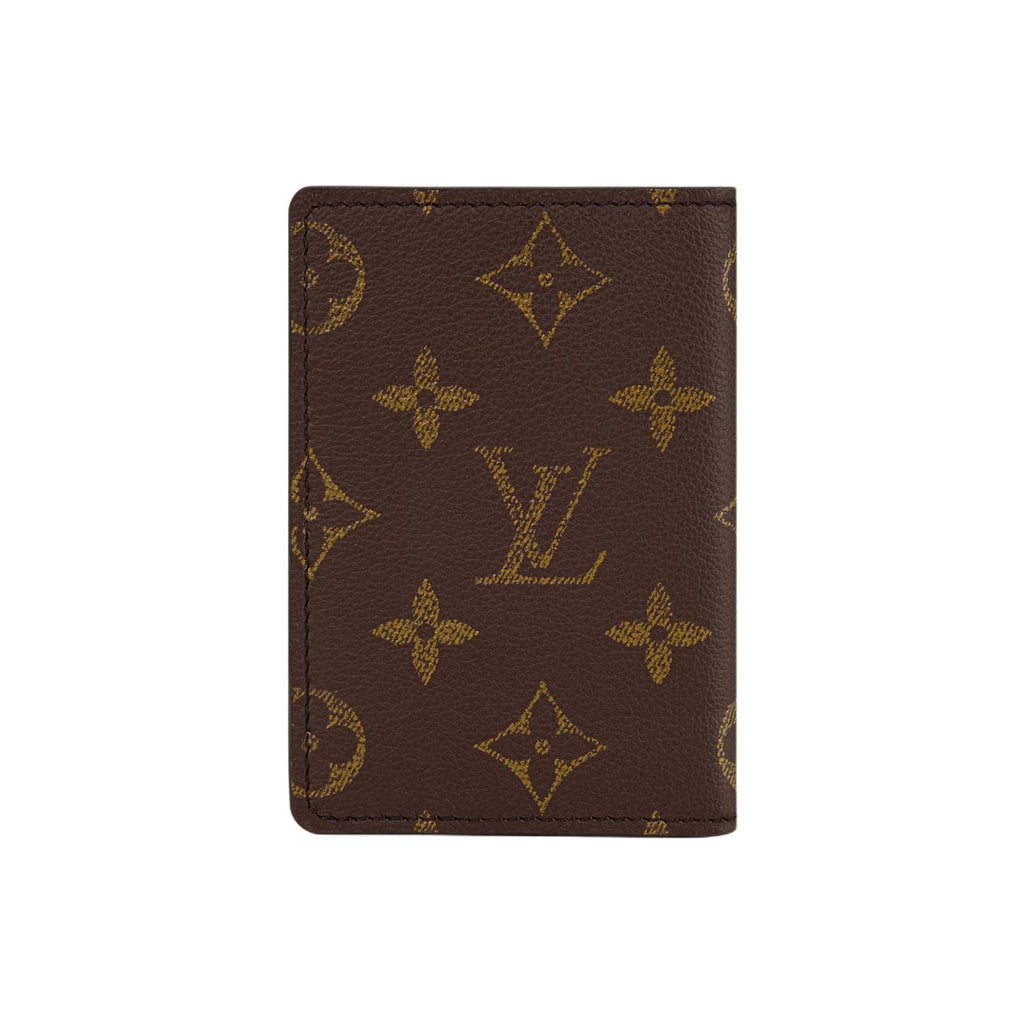 LOUIS VUITTON Pocket Organizer Calfskin Card Holder - Brown and Ochre Yellow - M2A495