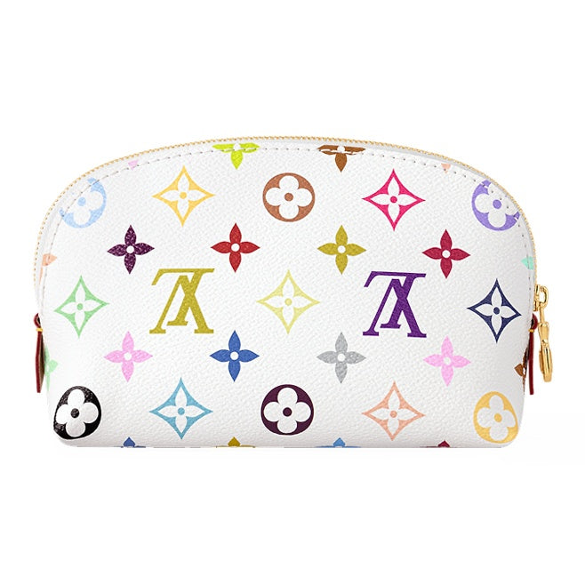 LOUIS VUITTON x Takashi Murakami Monogram Cosmetic Pouch - Small White Multicolor - M13744