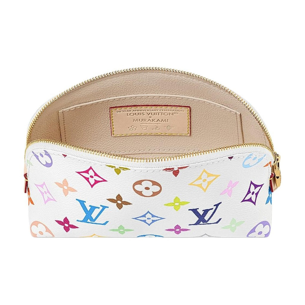 LOUIS VUITTON x Takashi Murakami Monogram Cosmetic Pouch - Small White Multicolor - M13744