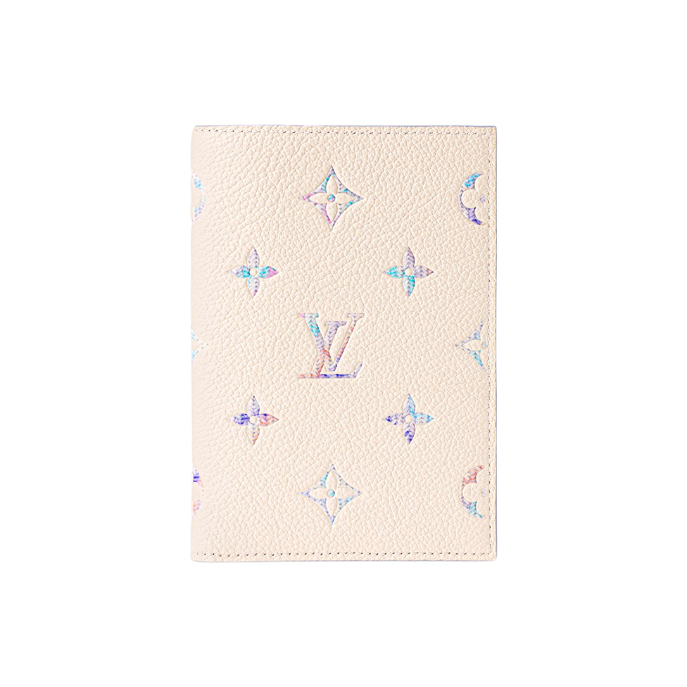 LOUIS VUITTON Quartz Iridescent Cowhide Leather Passport Holder - Beige and Purple - M29811