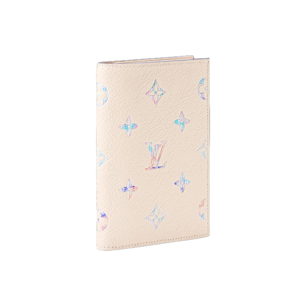 LOUIS VUITTON Quartz Iridescent Cowhide Leather Passport Holder - Beige and Purple - M29811