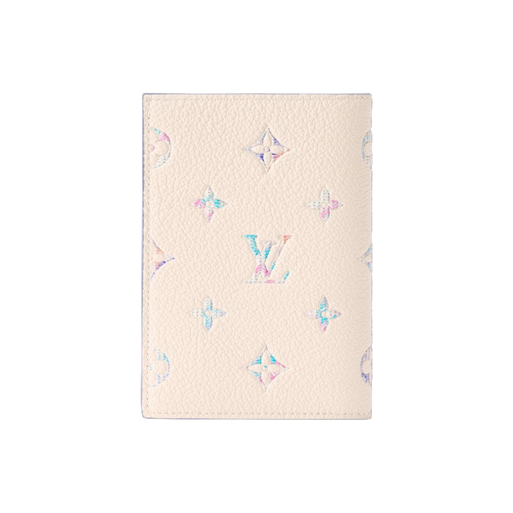 LOUIS VUITTON Quartz Iridescent Cowhide Leather Passport Holder - Beige and Purple - M29811