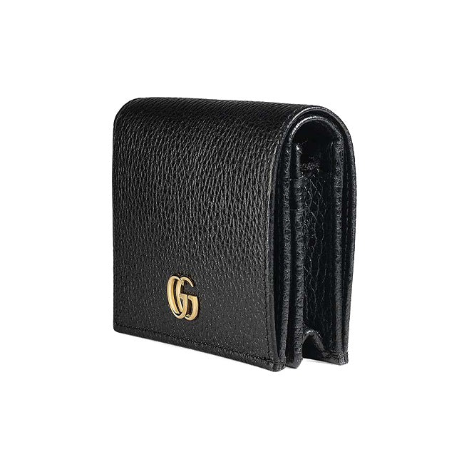 GUCCI GG Marmont Women's Black Leather Bifold Card Wallet | 456126
