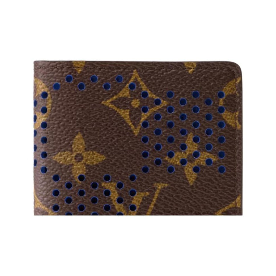 LOUIS VUITTON Monogram Grid Cutout Coated Canvas Card Holder - Brown - M29283