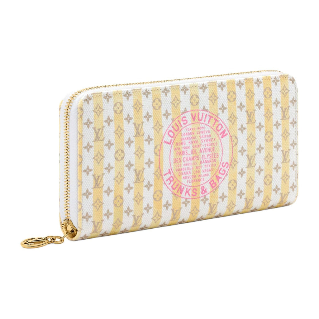 LOUIS VUITTON Zippy Monogram Stripe Coated Canvas Wallet - Banana Yellow - M28463