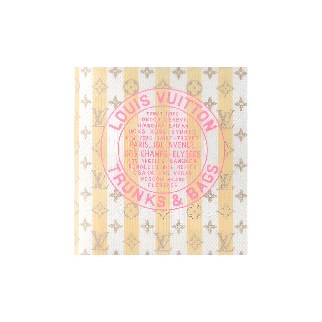 LOUIS VUITTON Logo Print Coated Canvas and Faux Leather Passport Holder - Yellow and White - M29034