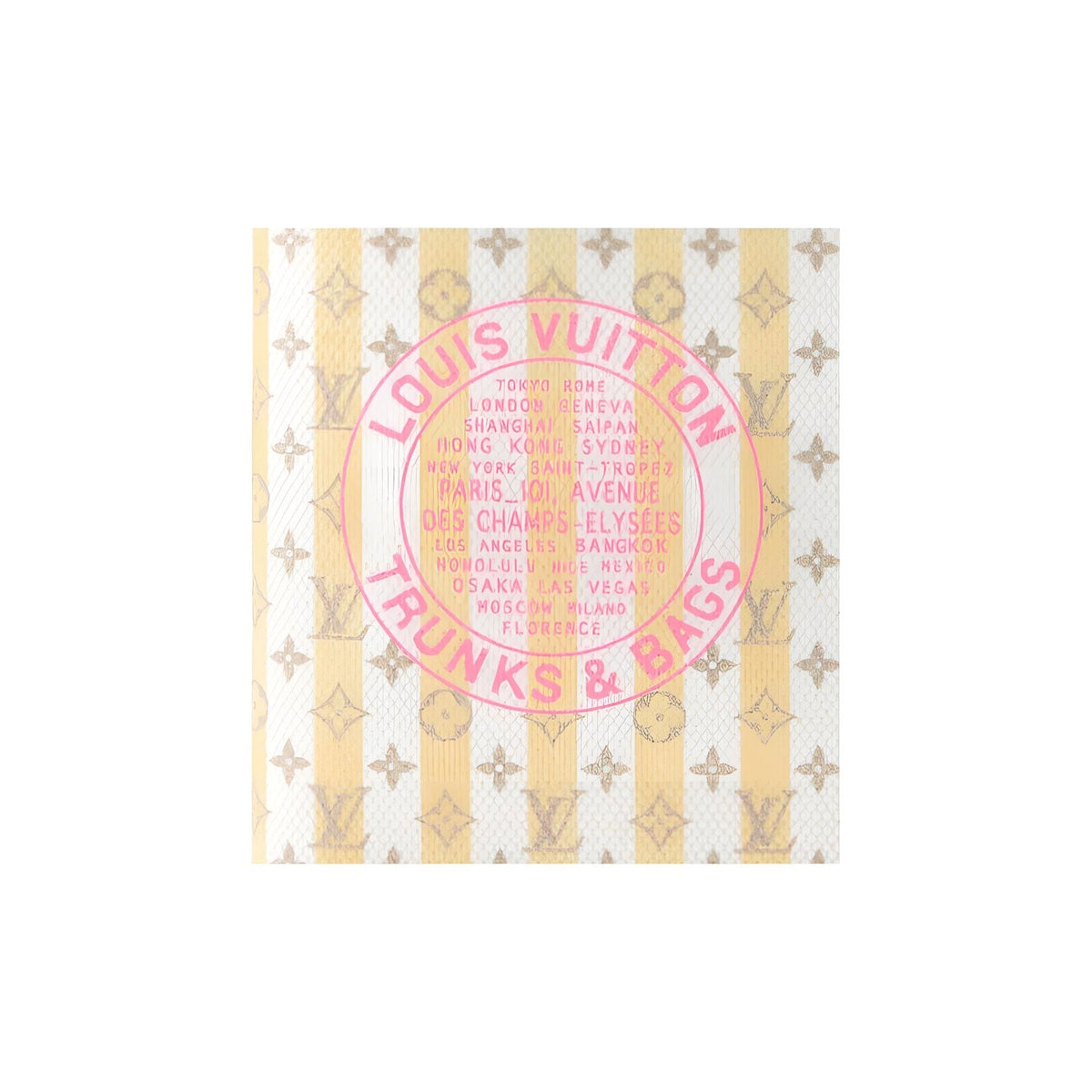 LOUIS VUITTON Logo Print Coated Canvas and Faux Leather Passport Holder - Yellow and White - M29034