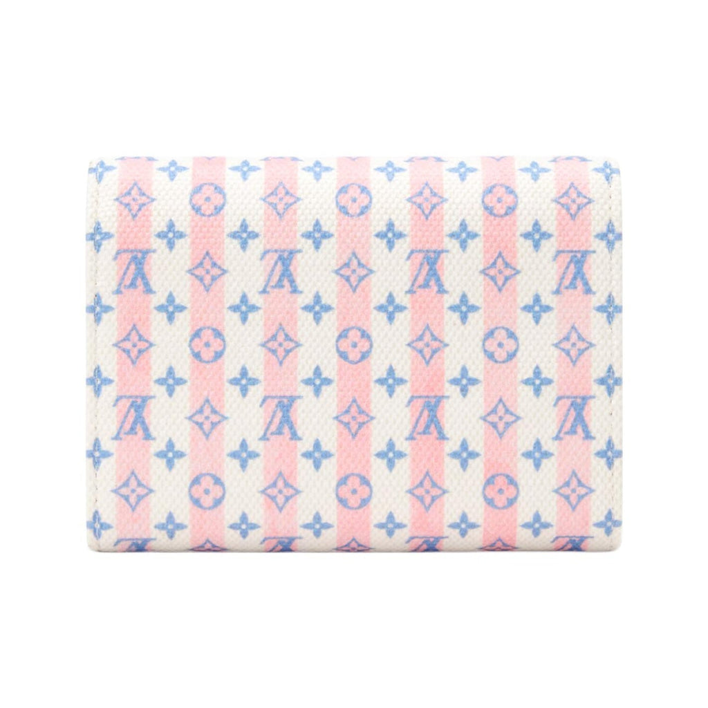 LOUIS VUITTON Victorine Contrast Stripe Coated Canvas Wallet - White and Pink - M29461