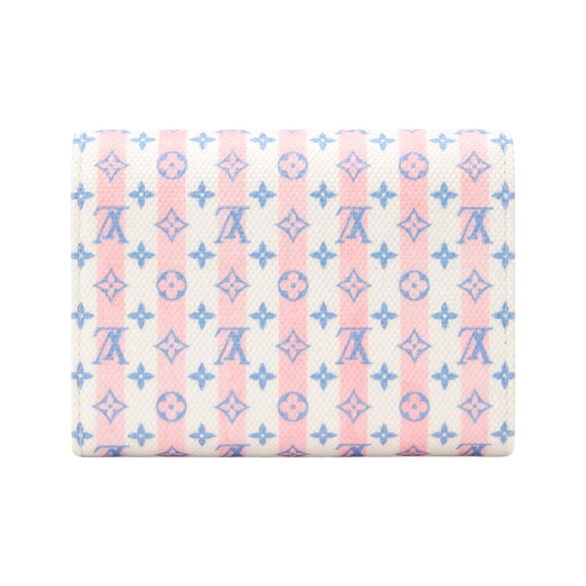 LOUIS VUITTON Victorine Contrast Stripe Coated Canvas Wallet - White and Pink - M29461