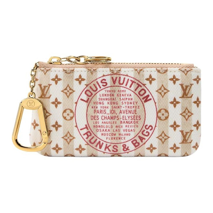 LOUIS VUITTON Logo Coated Canvas Coin Purse - White and Khaki - M29023