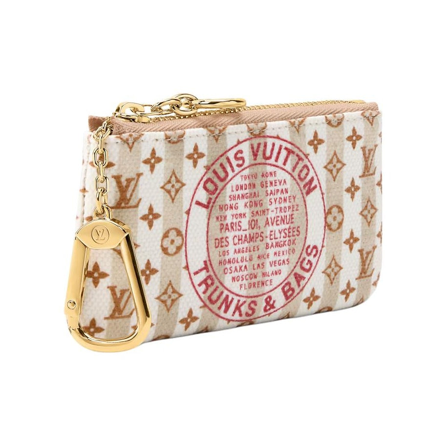 LOUIS VUITTON Logo Coated Canvas Coin Purse - White and Khaki - M29023