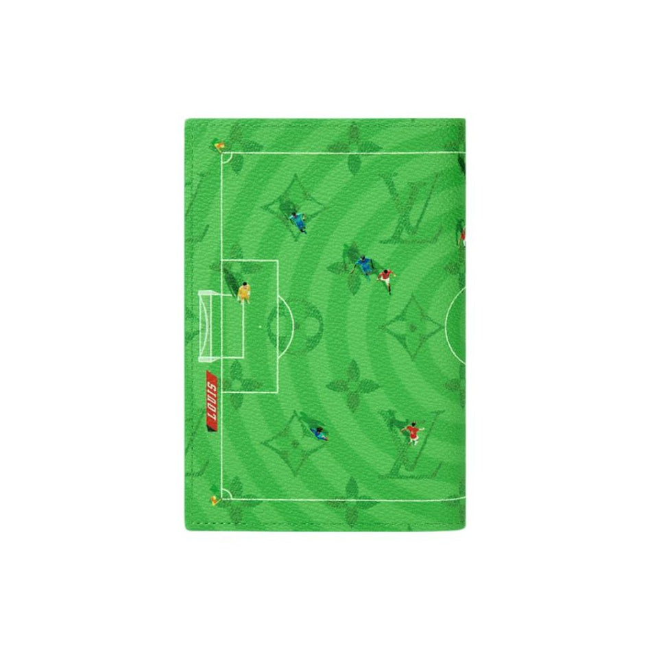 LOUIS VUITTON Soccer Field Print Faux Leather Passport Holder - Green - M26794