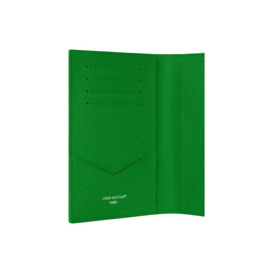 LOUIS VUITTON Soccer Field Print Faux Leather Passport Holder - Green - M26794