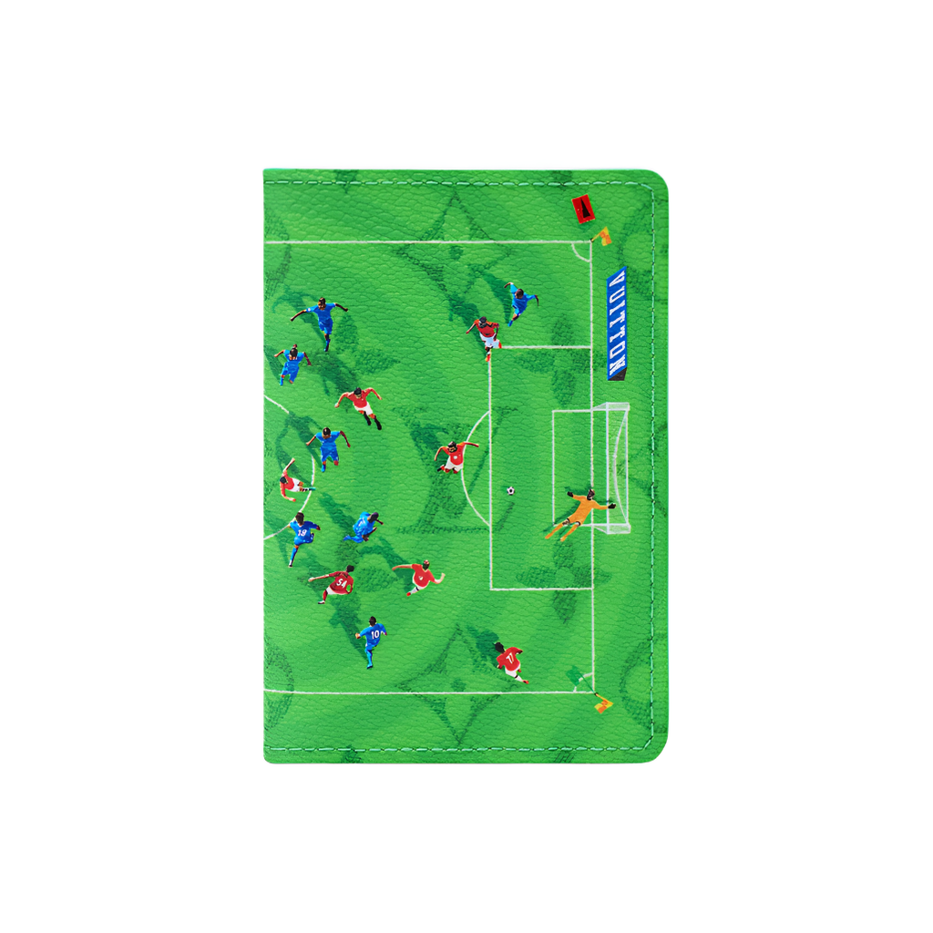 LOUIS VUITTON Soccer Field Monogram Print Coated Canvas and Faux Leather Card Holder - Green - M26799