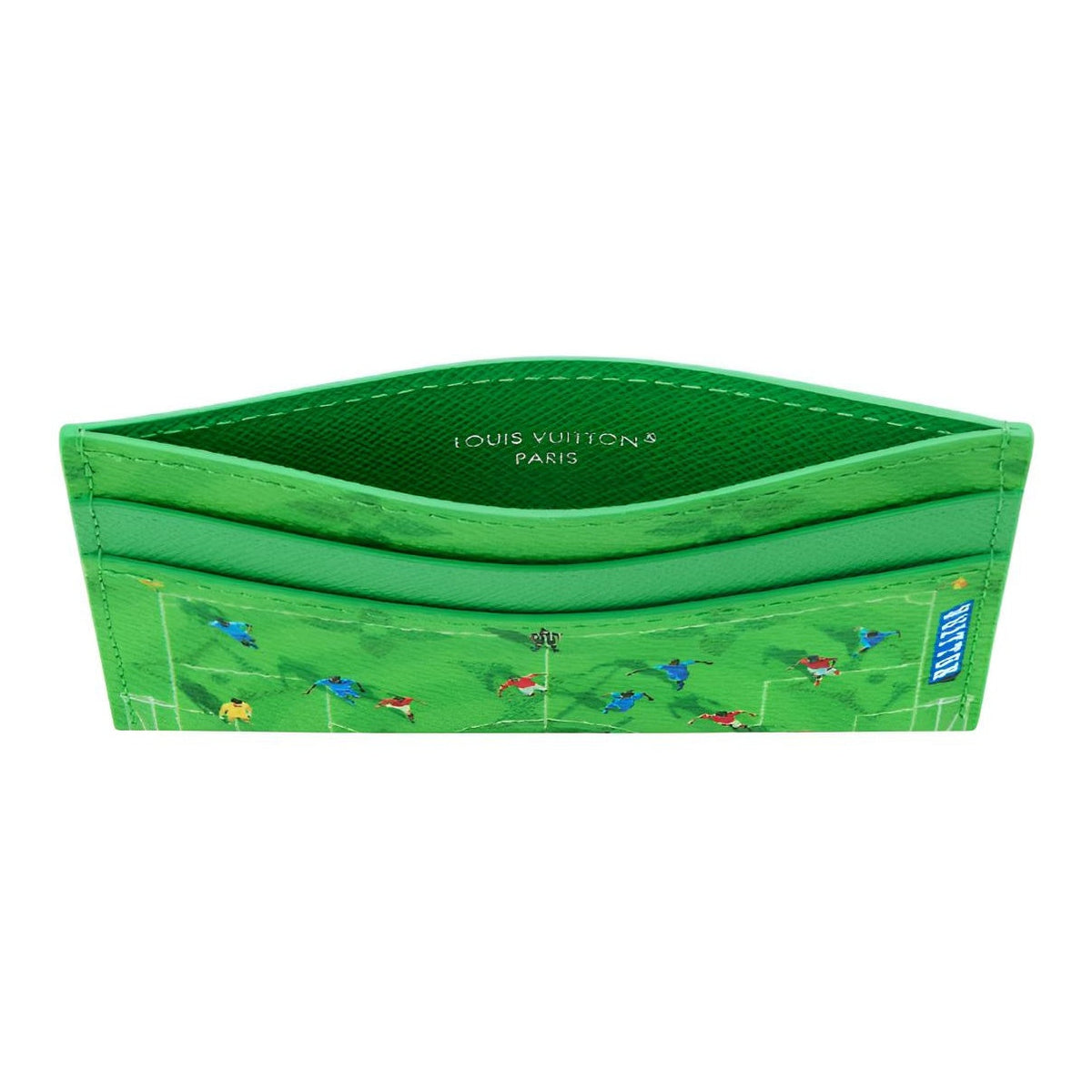 LOUIS VUITTON DOUBLE Soccer Field Monogram Print Coated Canvas Card Holder - Green - M26802