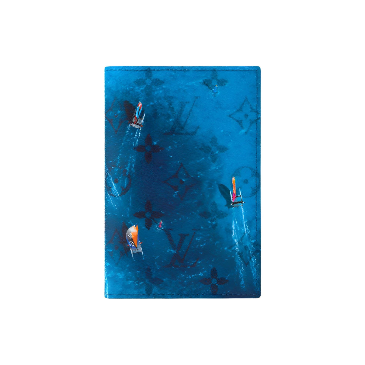 LOUIS VUITTON Catamaran Print Coated Canvas and Faux Leather Passport Holder - Navy Blue - M28806