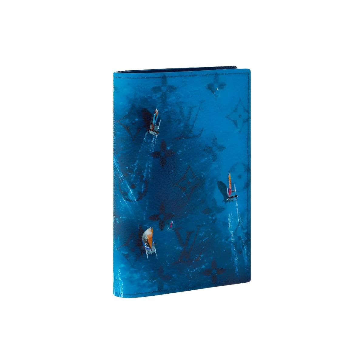 LOUIS VUITTON Catamaran Print Coated Canvas and Faux Leather Passport Holder - Navy Blue - M28806