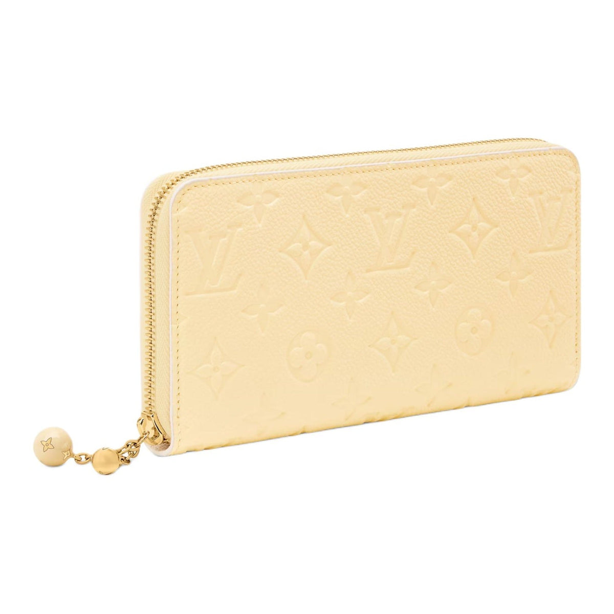 LOUIS VUITTON Zippy Cowhide Leather Wallet with Enamel Flower Zipper Pull - Banana Yellow - M28969