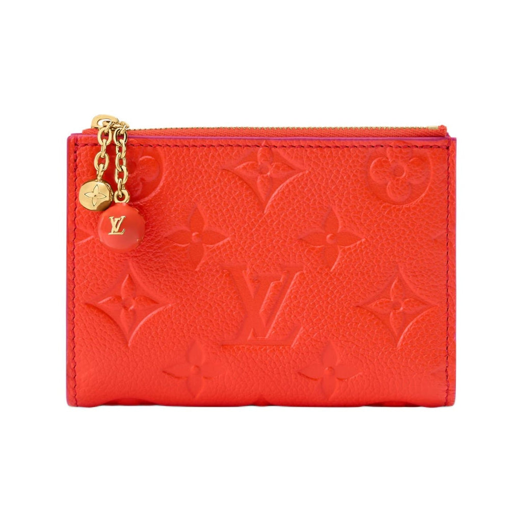 LOUIS VUITTON Lisa Cowhide Leather Wallet with Enamel Metal Sphere Zipper Pull - Blood Orange - M28981