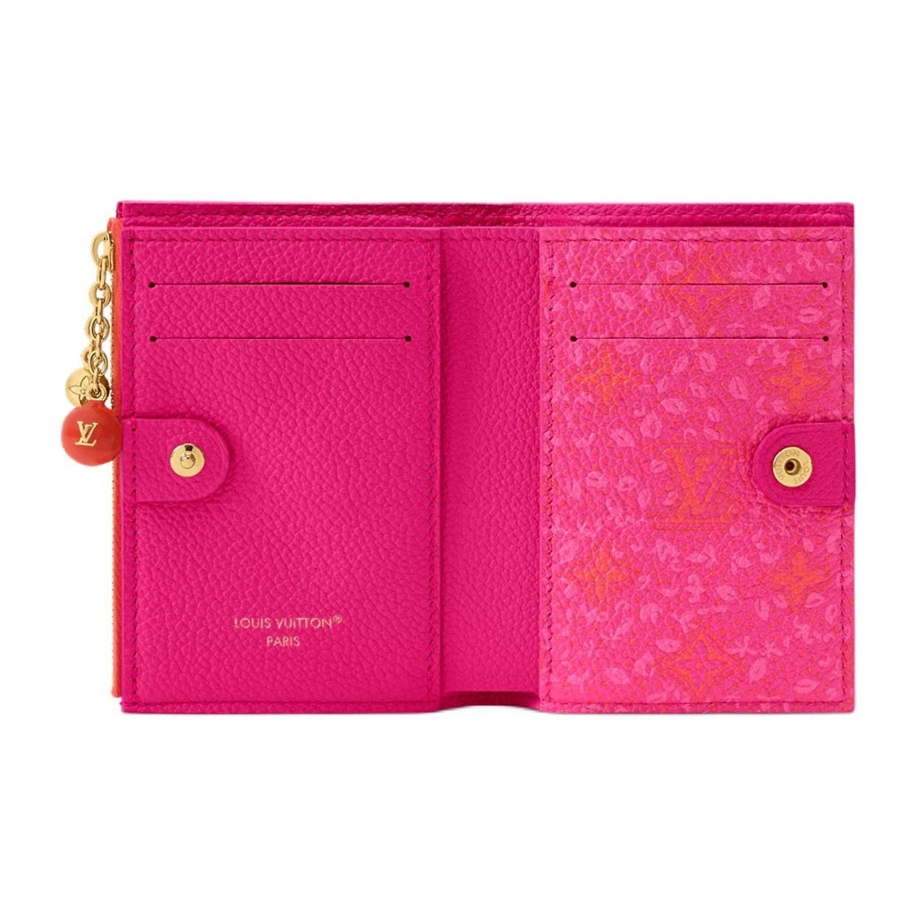 LOUIS VUITTON Lisa Cowhide Leather Wallet with Enamel Metal Sphere Zipper Pull - Blood Orange - M28981
