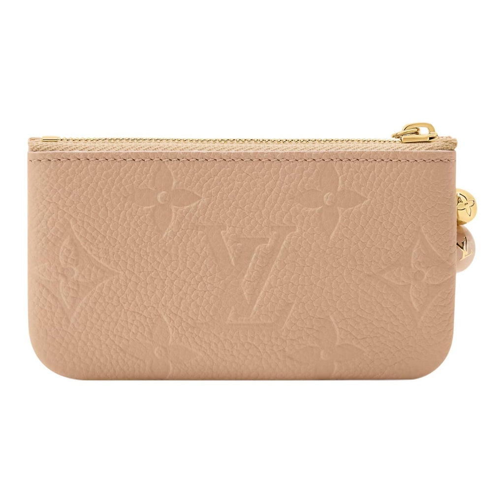 LOUIS VUITTON Monogram Empreinte Cowhide Leather Key Pouch with Sphere Zipper Pull - Hazelnut Brown - M28993