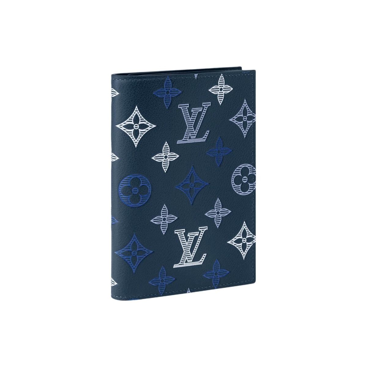 LOUIS VUITTON Monogram Shadow Cowhide Leather Passport Holder - Dark Blue - M29132