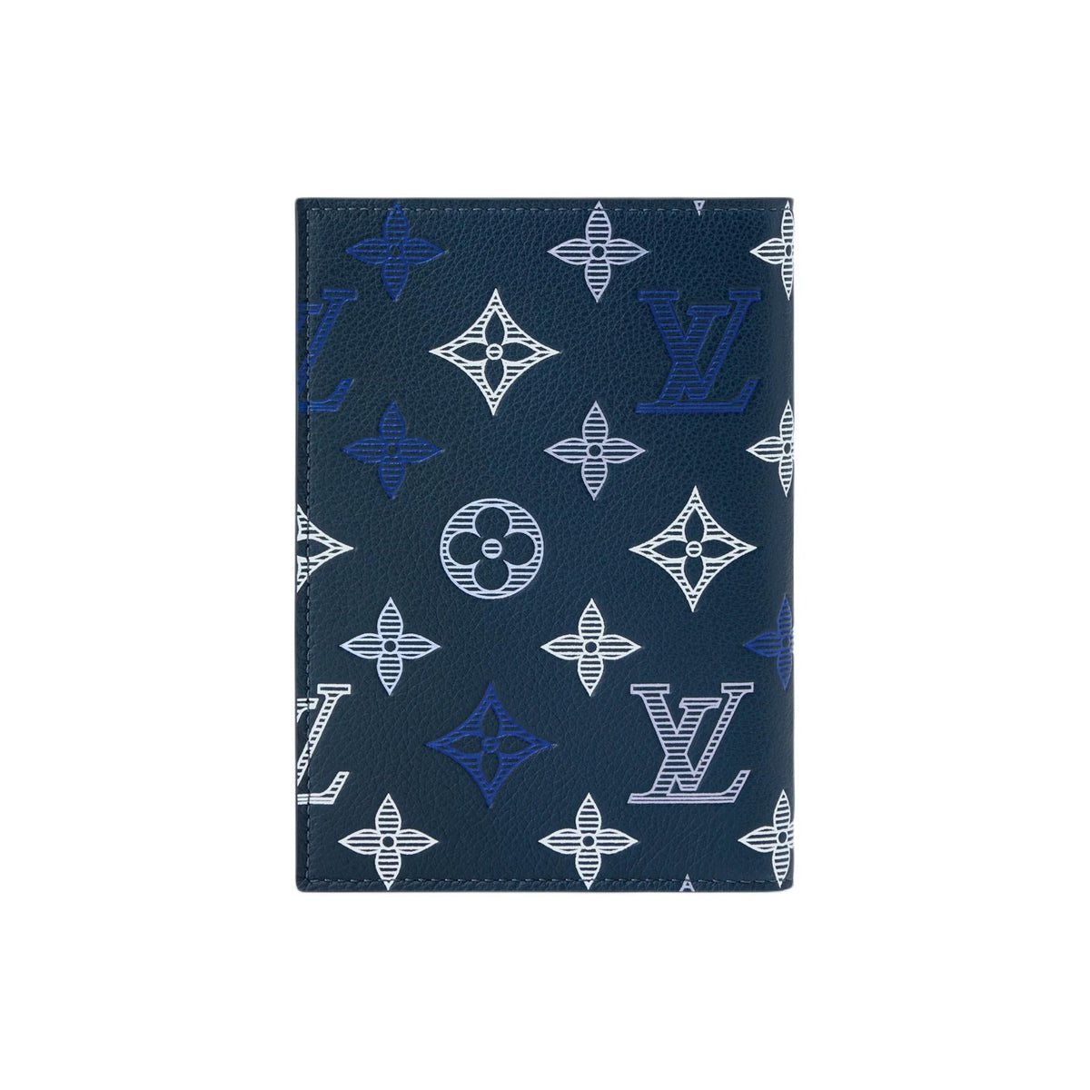 LOUIS VUITTON Monogram Shadow Cowhide Leather Passport Holder - Dark Blue - M29132