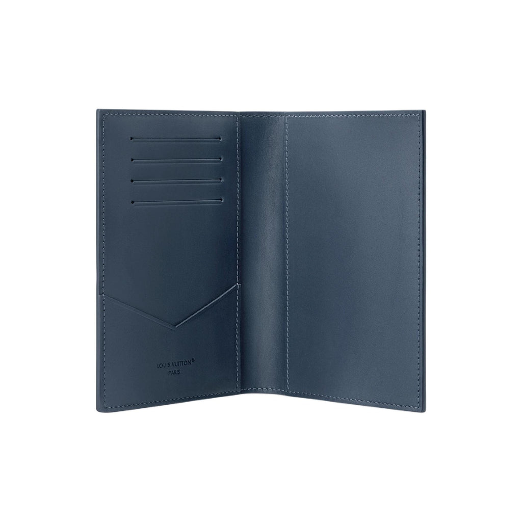 LOUIS VUITTON Monogram Shadow Cowhide Leather Passport Holder - Dark Blue - M29132