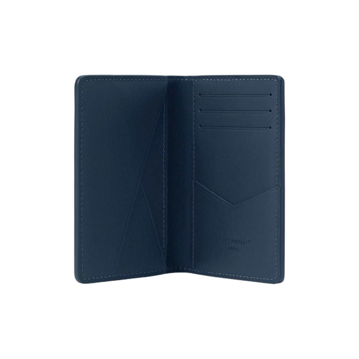 LOUIS VUITTON Monogram Shadow Gradient Logo Cowhide Leather Card Holder - Dark Blue - M29135
