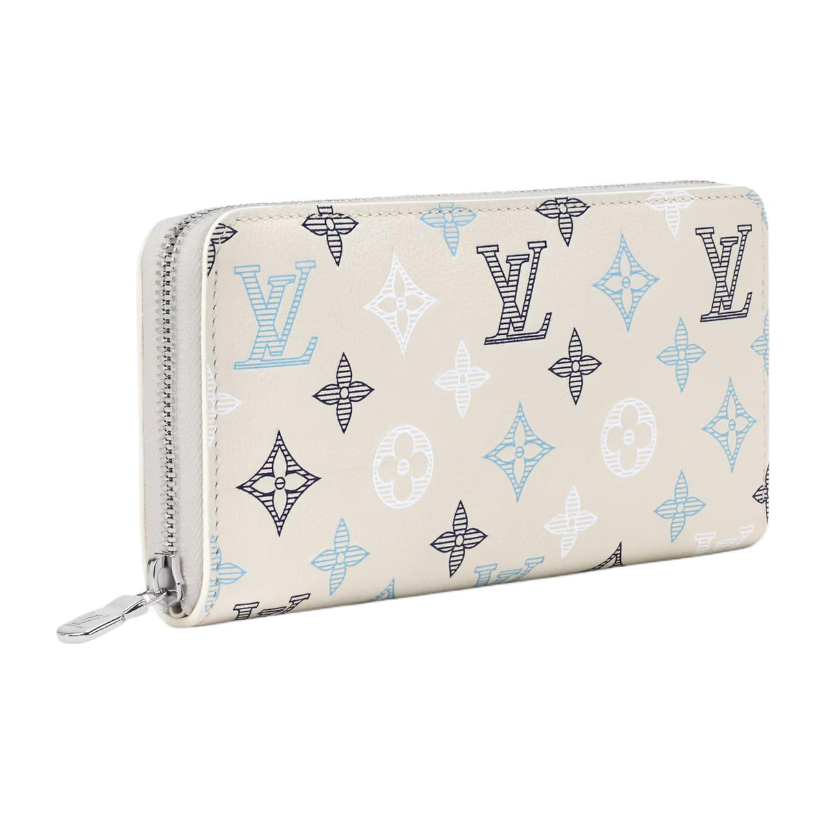 LOUIS VUITTON Zippy Monogram Shadow Calfskin Leather Zip Wallet - Off-White - M29133