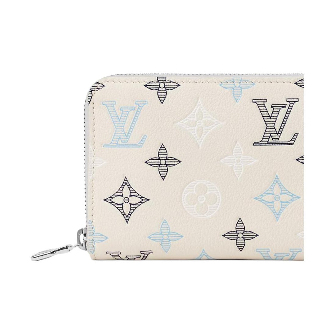 LOUIS VUITTON Zippy Monogram Shadow Calfskin Leather Zip Wallet - Off-White - M29133