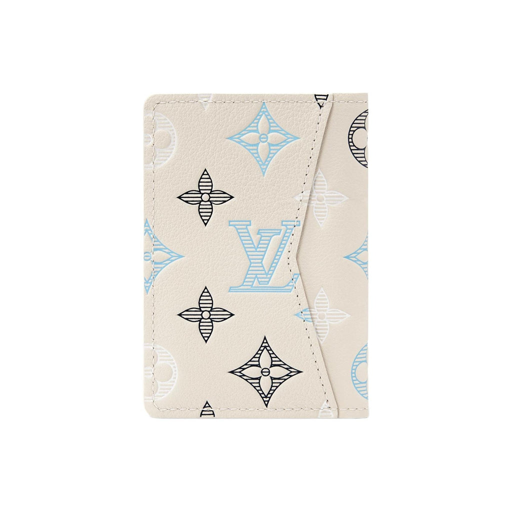 LOUIS VUITTON Monogram Shadow Contrast Embossed Cowhide Leather Card Holder - White - M29134
