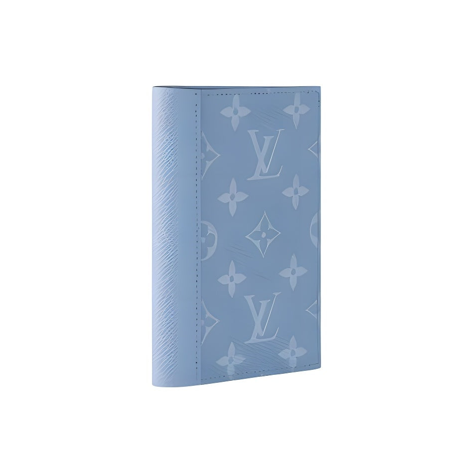 LOUIS VUITTON Logo Canvas Passport Holder with Interior Card Slots - Blue - M14358