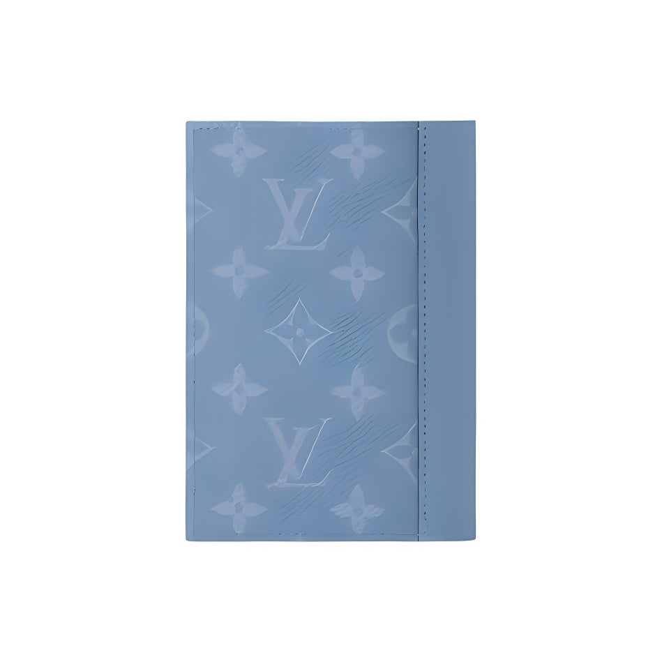 LOUIS VUITTON Logo Canvas Passport Holder with Interior Card Slots - Blue - M14358