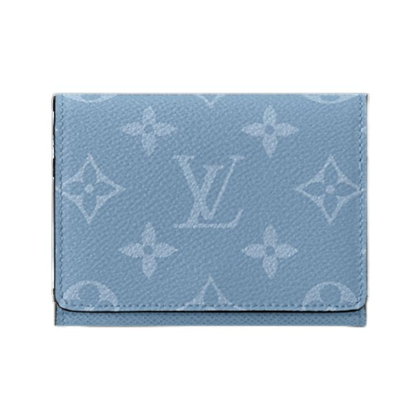 LOUIS VUITTON Classic Print Canvas Snap Card Holder - Blue - M14118