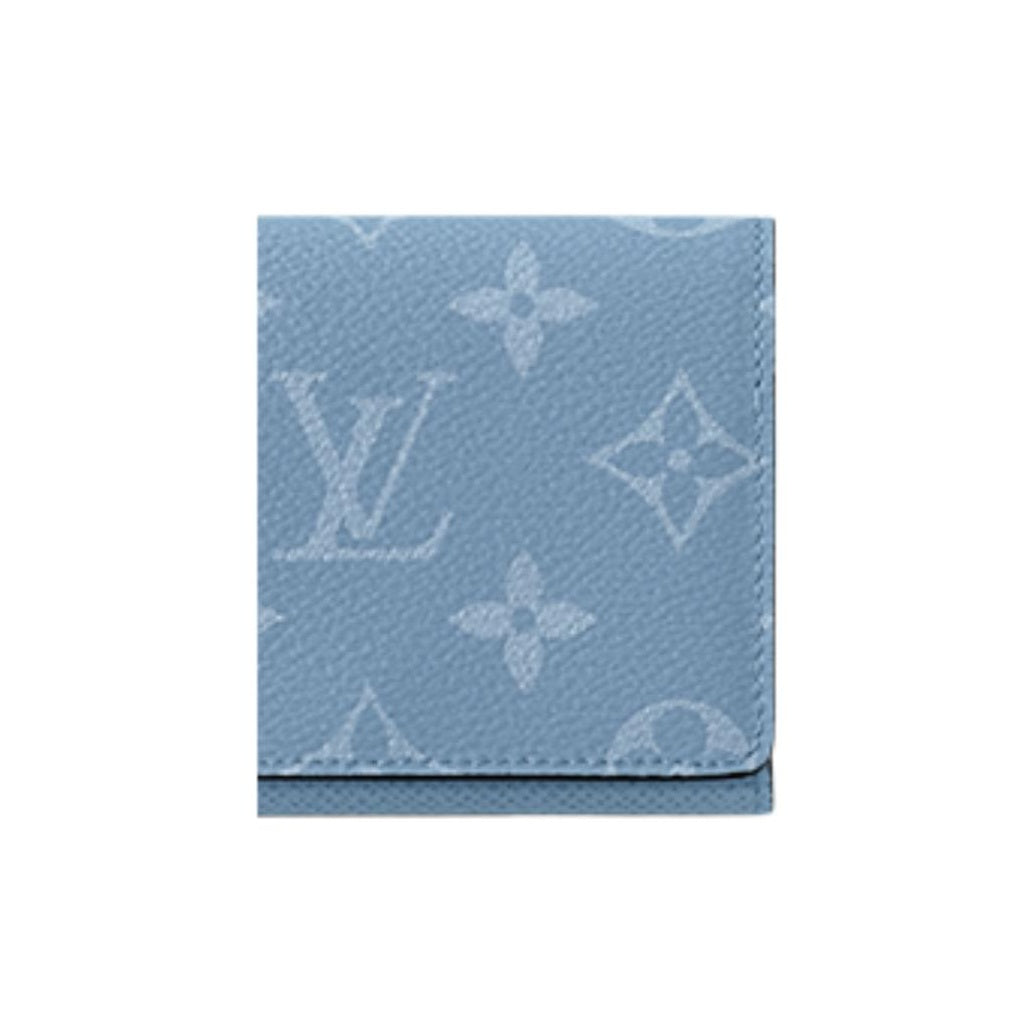 LOUIS VUITTON Classic Print Canvas Snap Card Holder - Blue - M14118