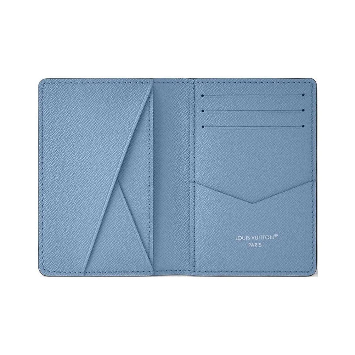 LOUIS VUITTON Pocket Organizer Monogram Coated Canvas and Taiga Cowhide Leather Wallet - Sky Blue - M14112
