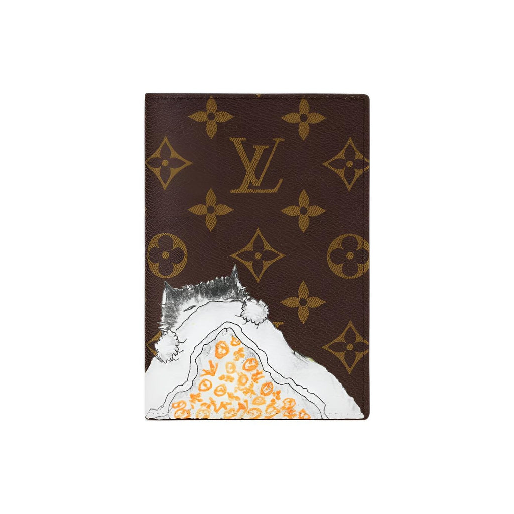 LOUIS VUITTON x Grace Coddington Catogram Monogram Coated Canvas Passport Holder - Brown - M25753