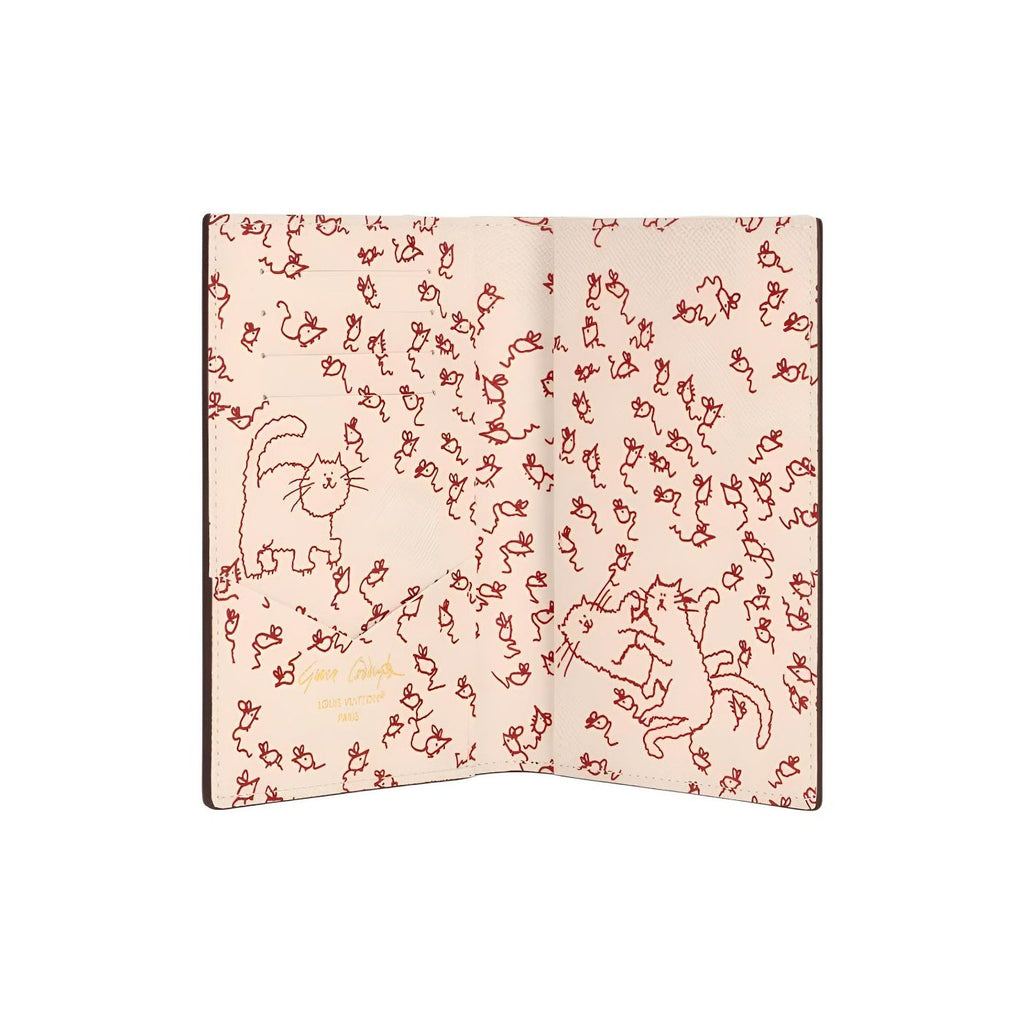 LOUIS VUITTON x Grace Coddington Catogram Monogram Coated Canvas Passport Holder - Brown - M25753