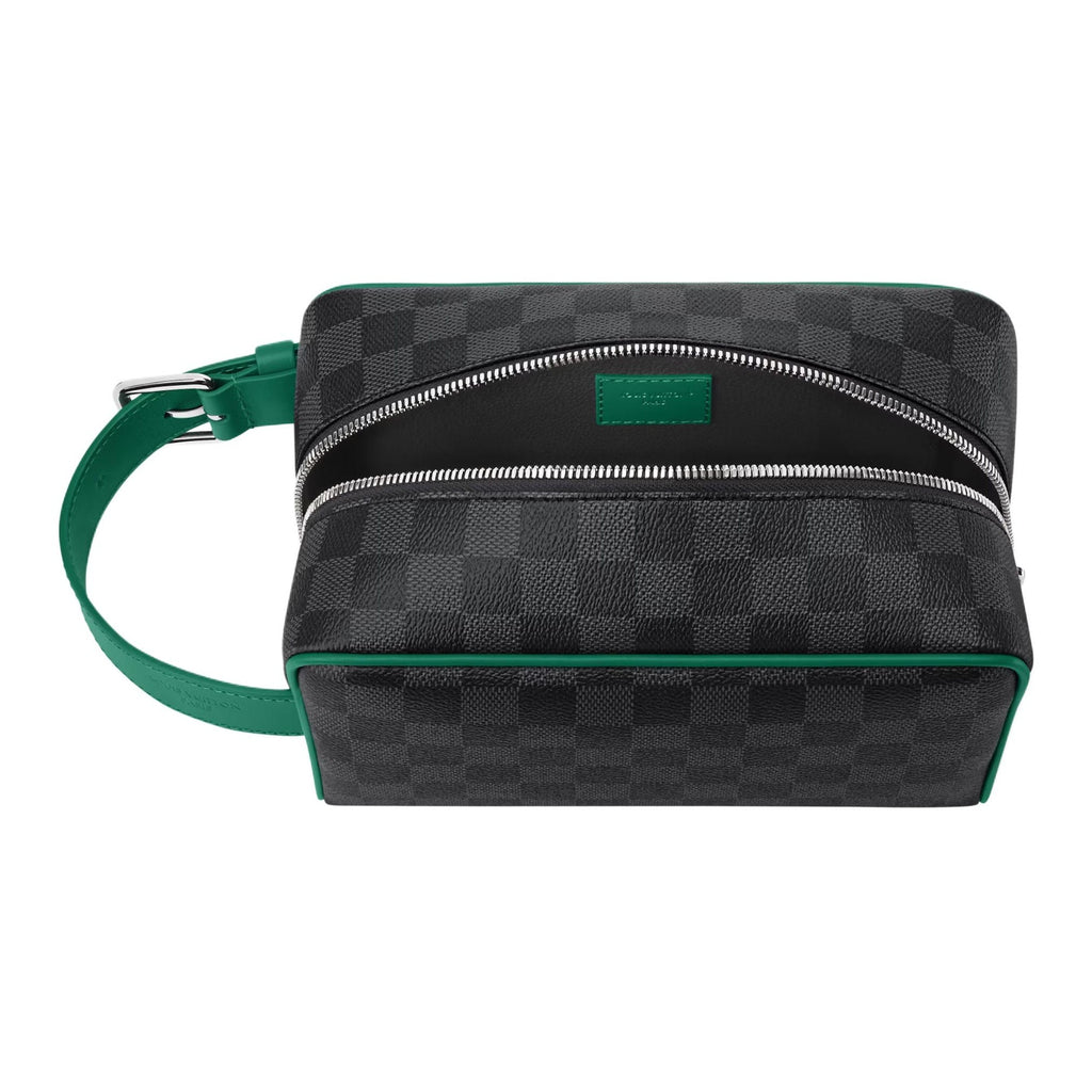 LOUIS VUITTON Dopp Kit Damier Graphite Coated Canvas Toiletry Bag - Borneo Green - N40852