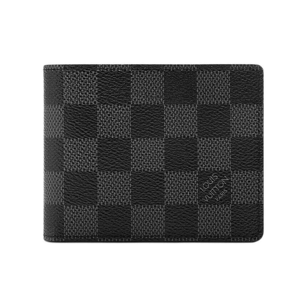 LOUIS VUITTON Slender Damier Graphite Canvas Wallet - Black and Borneo Green - N40839